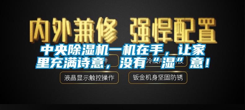 中央除濕機(jī)一機(jī)在手，讓家里充滿詩意，沒有“濕”意！