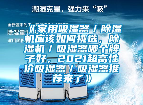 《家用吸濕器／除濕機應(yīng)該如何挑選，除濕機／吸濕器哪個牌子好，2021超高性價吸濕器／吸濕器推薦來了》